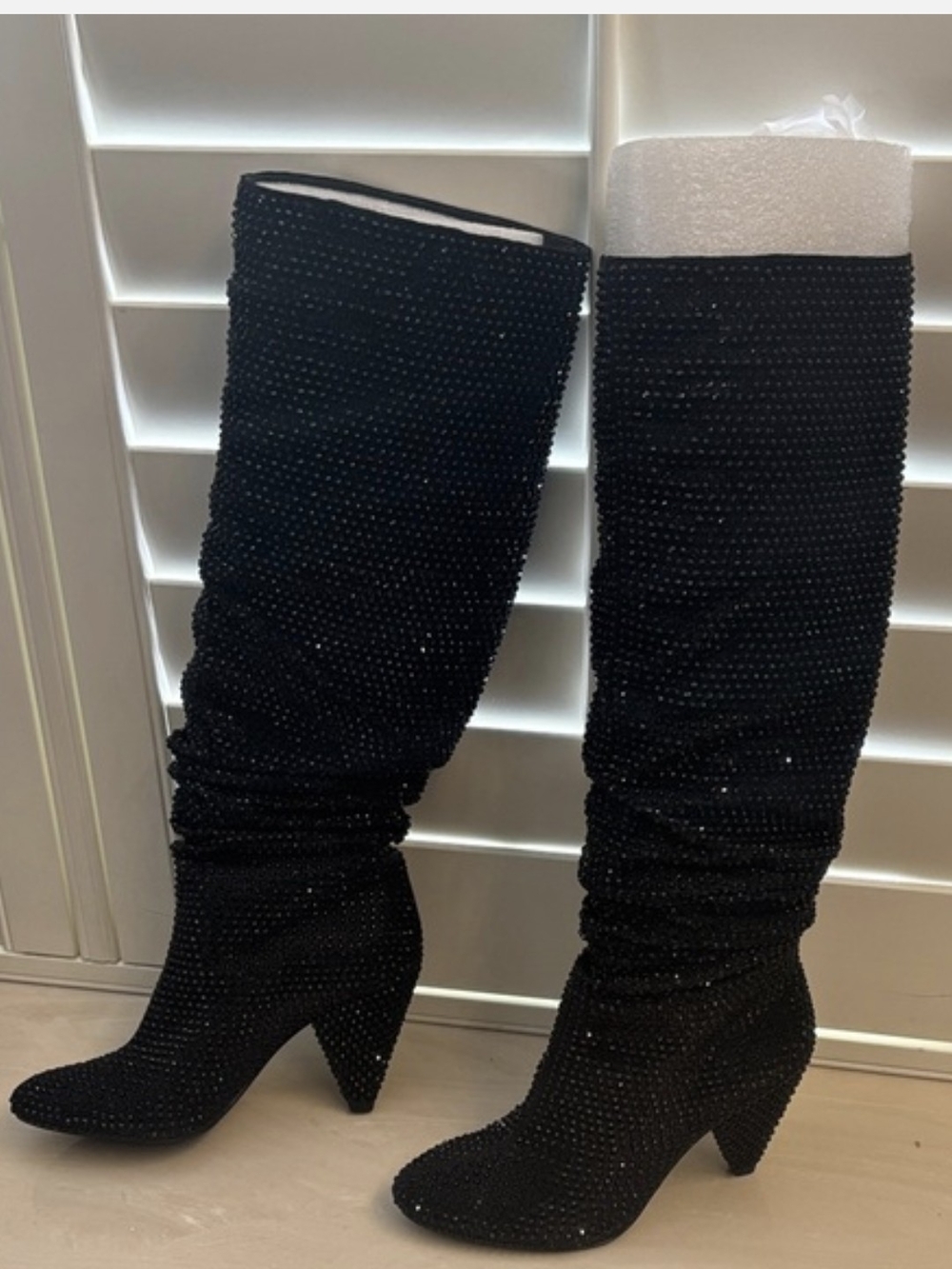 INC International Concepts Black Embellished Over-the-Knee Boots